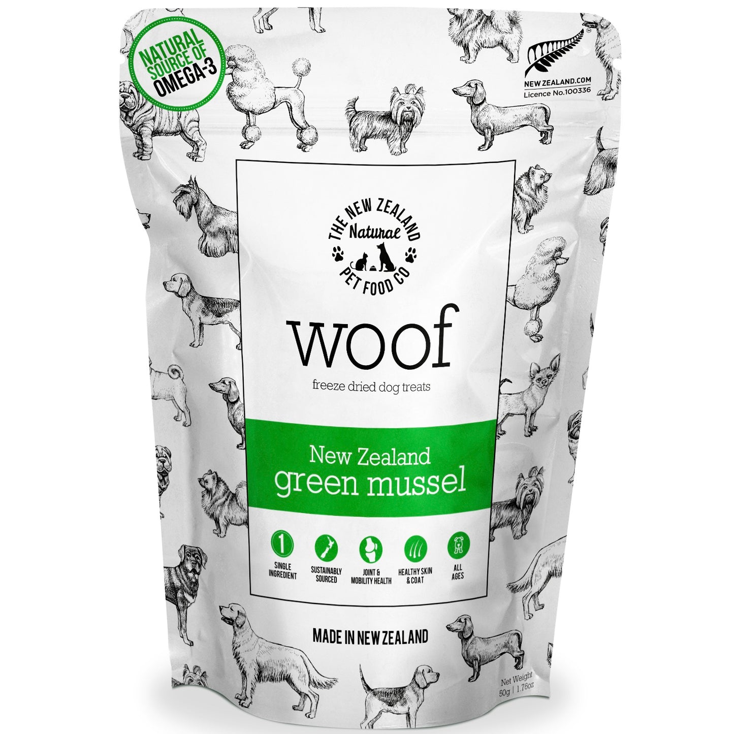 Woof Green Mussel Treat 1.76oz