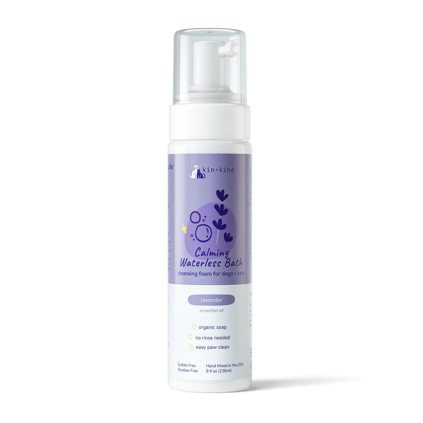Kin + Kind Calming Lavender Waterless Bath for Dogs & Cats 8oz