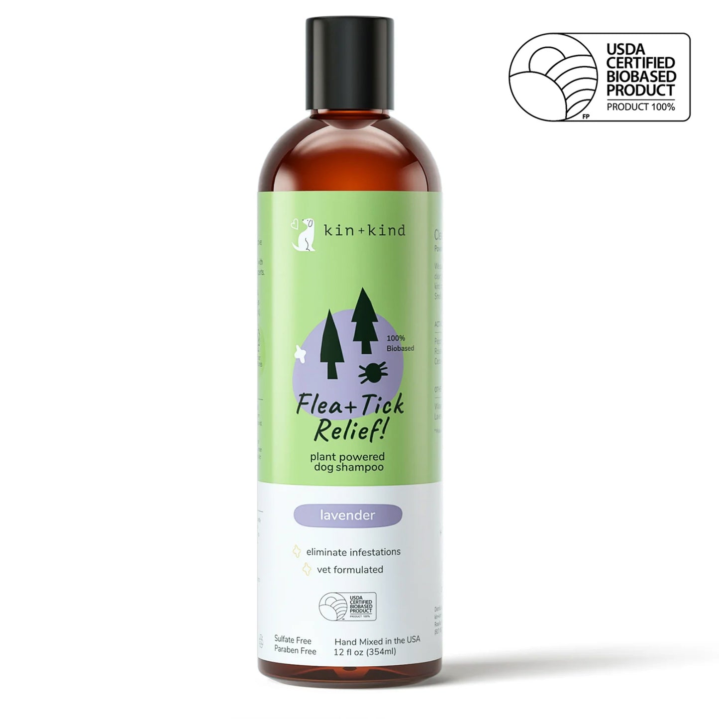 Kin + Kind Flea+Tick Lavender Shampoo 12oz