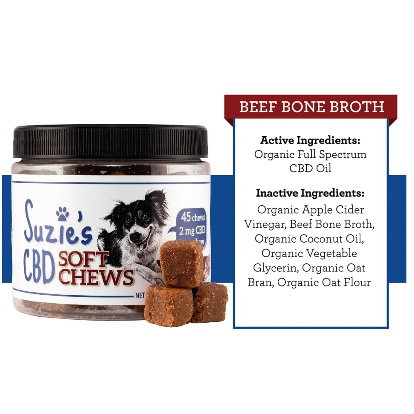 Suzie's CBD Soft Chews Beef Bone Broth Flavor 7.5oz