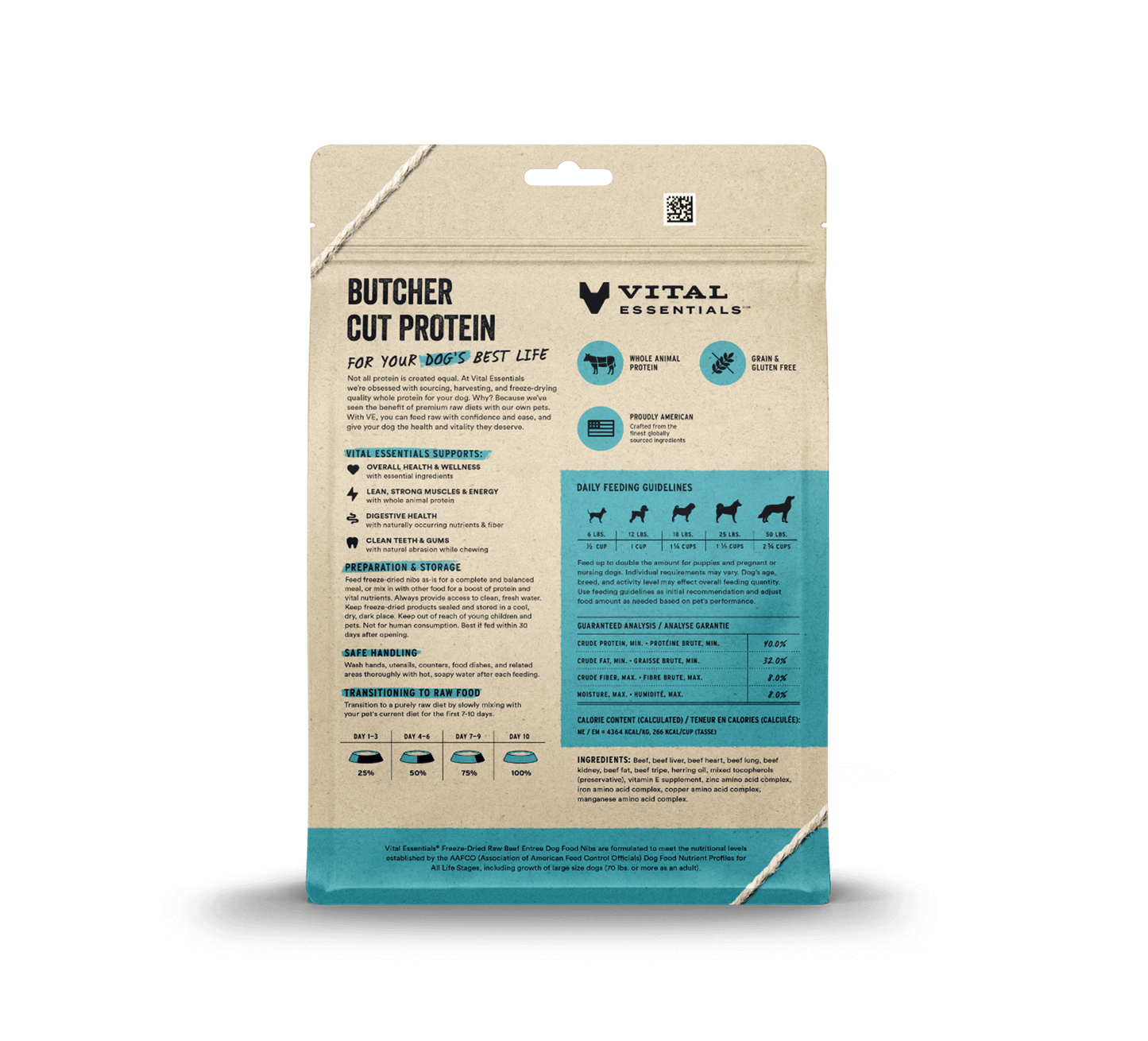 Vital Essentials Raw Beef FD Dog Food Nibs 14 oz