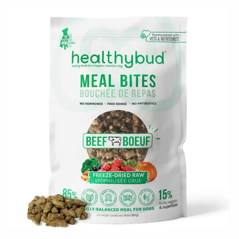 Healthybud Freeze-Dried Beef Meal Bite Dog Food 14oz