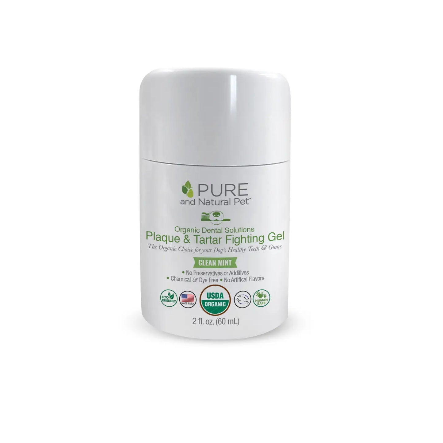 Pure and Natural Pet Organic Dental Solutions Plaque & Tartar Fighting Gel, Mint
