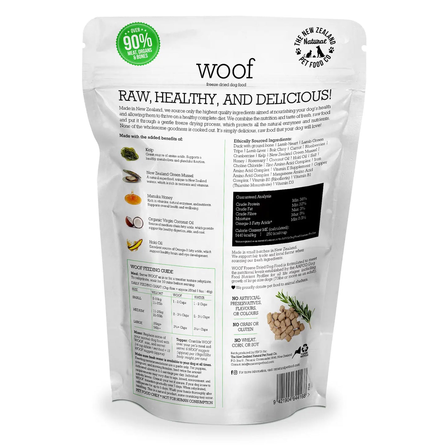 Alt View Woof Duck Freeze Dried Dog Food 9.9oz