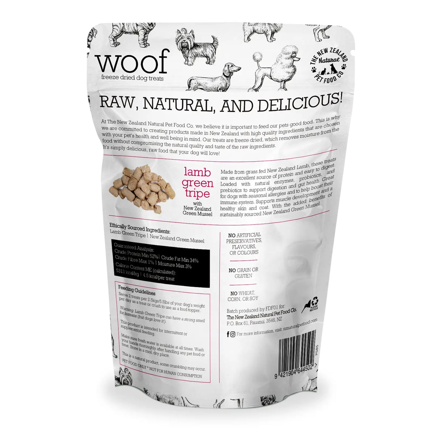 Woof Lamb Green Tripe Treats 1.4oz