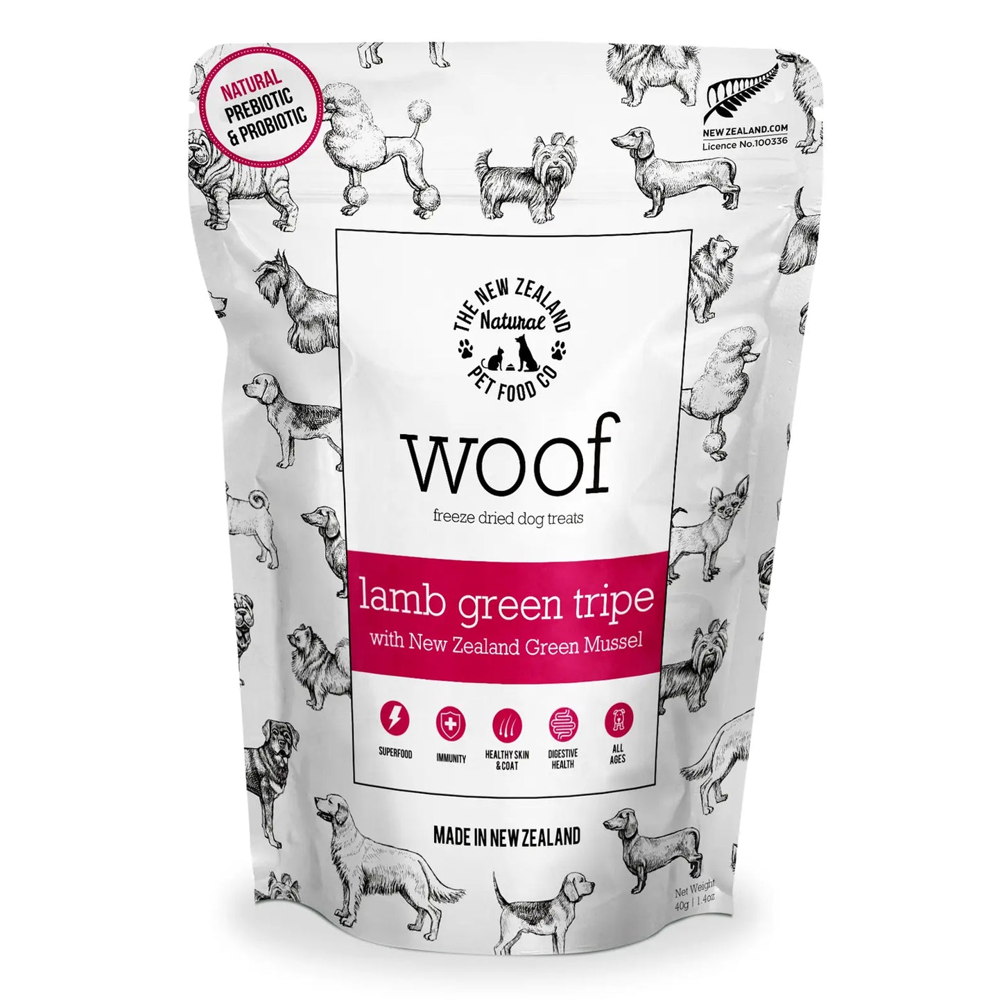 Woof Lamb Green Tripe Treats 1.4oz