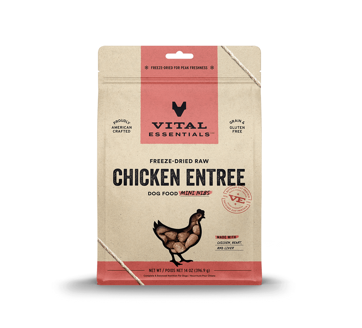 Vital Essentials Chicken FD Dog Food Mini Nibs 14 oz