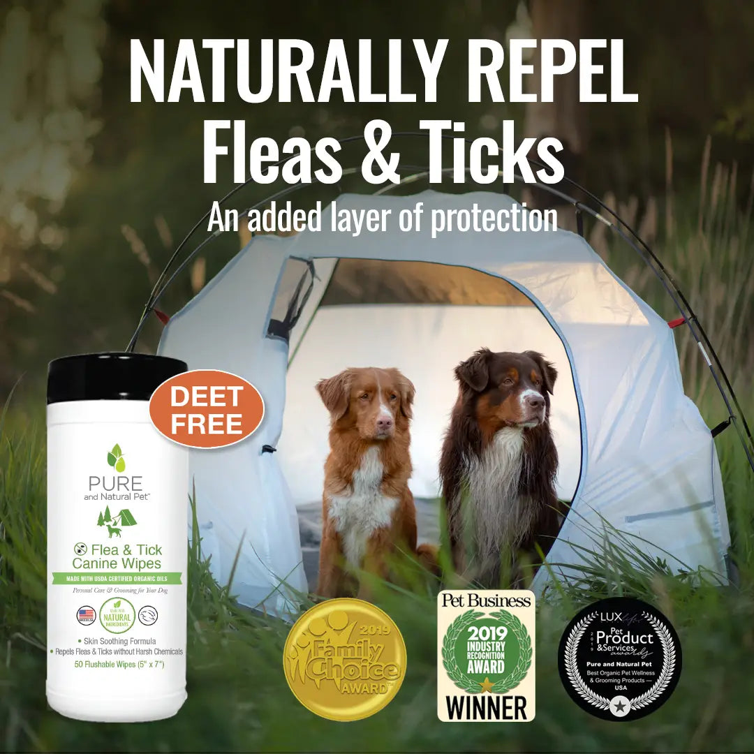 Pure and Natural Pet Flea & Tick Canine Flushable Wipes