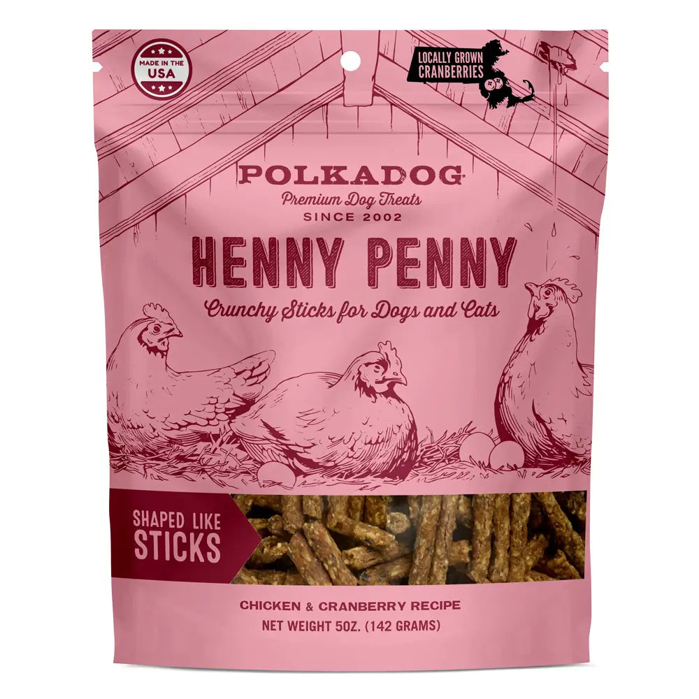Polkadog Henny Penny Chicken & Cranberry Sticks - 5oz Bag