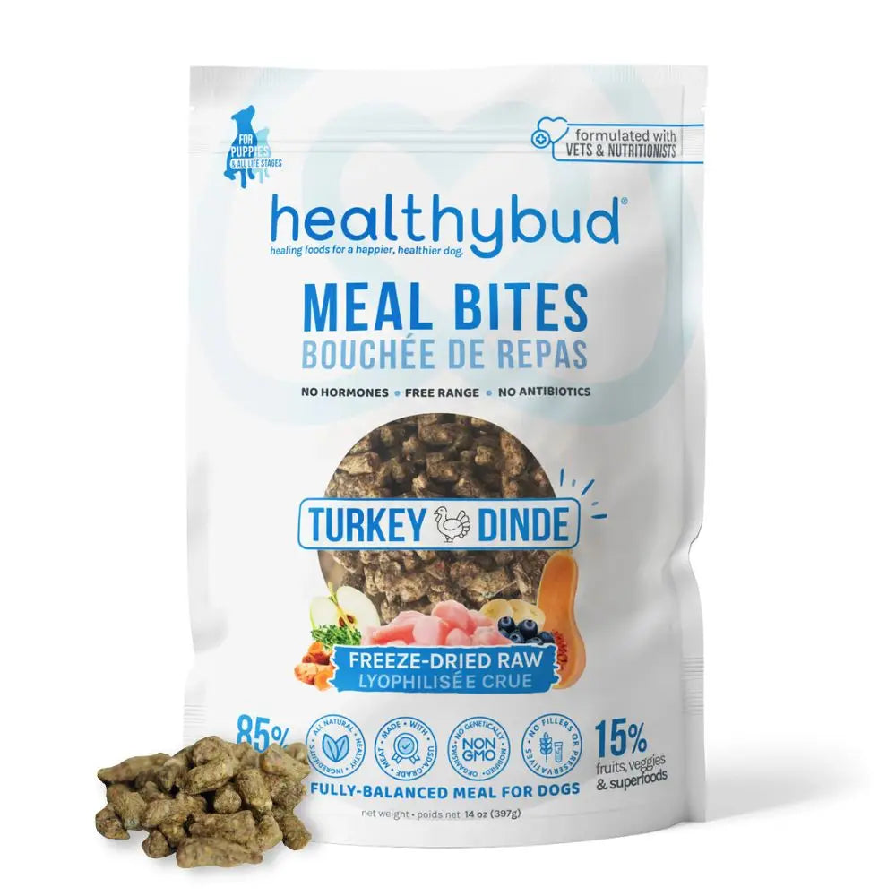 Healthybud Freeze-Dried Turkey Meal Bites Dog Food 14oz